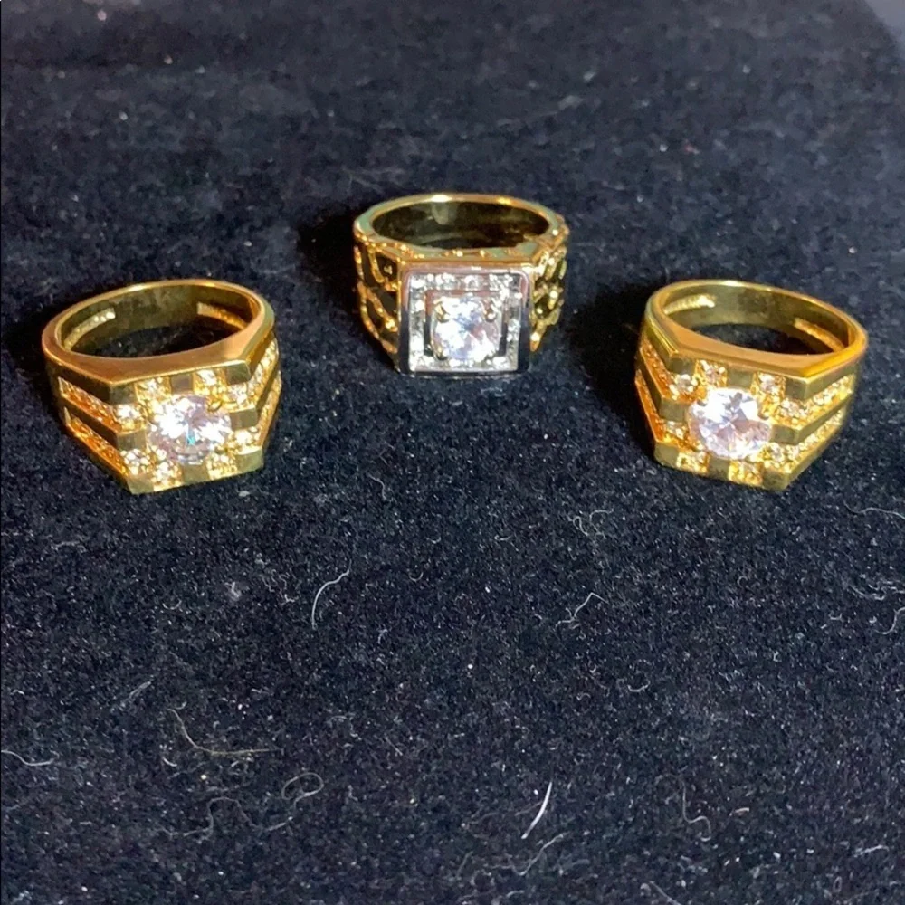 Costume CZ Golden Color Statement Rings - WOW!!!!